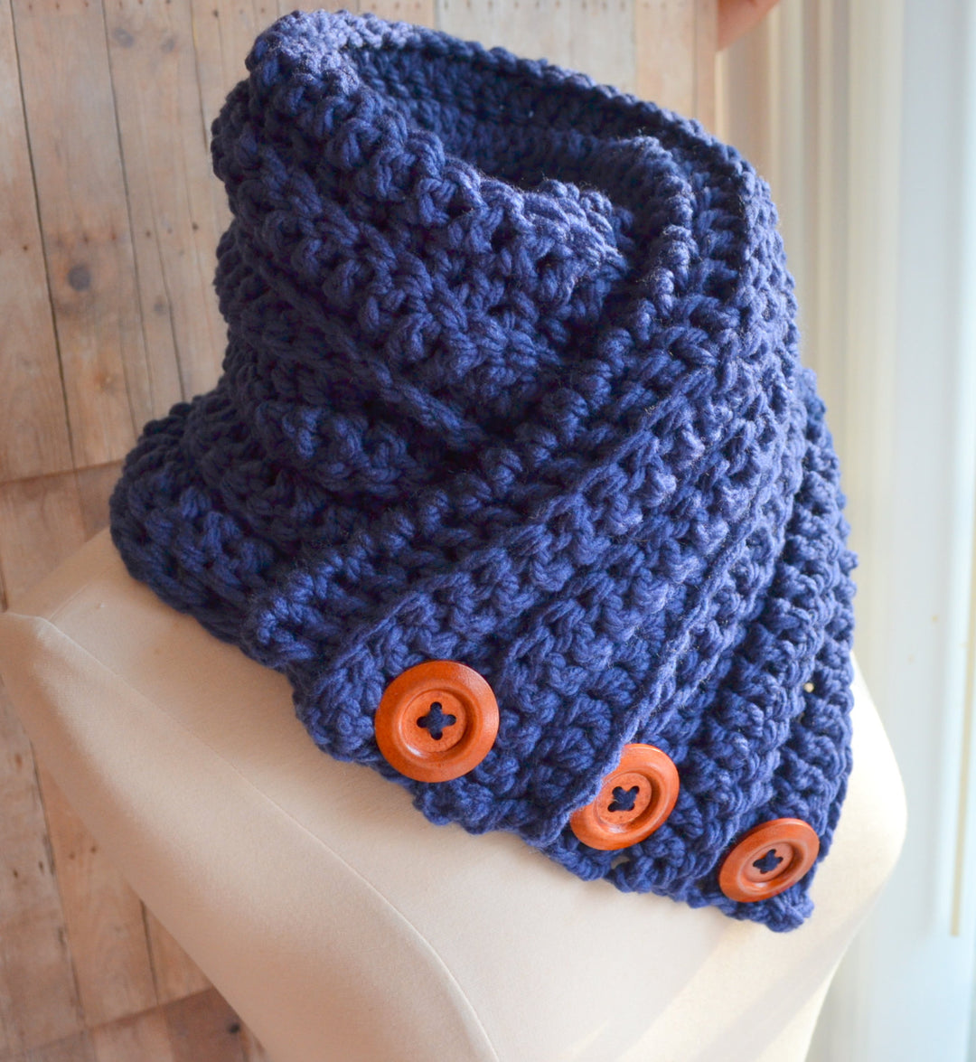 Hand crochet cowl scarves, multiple colors