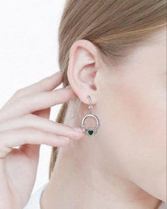 Sterling Silver Claddagh Drop Earrings
