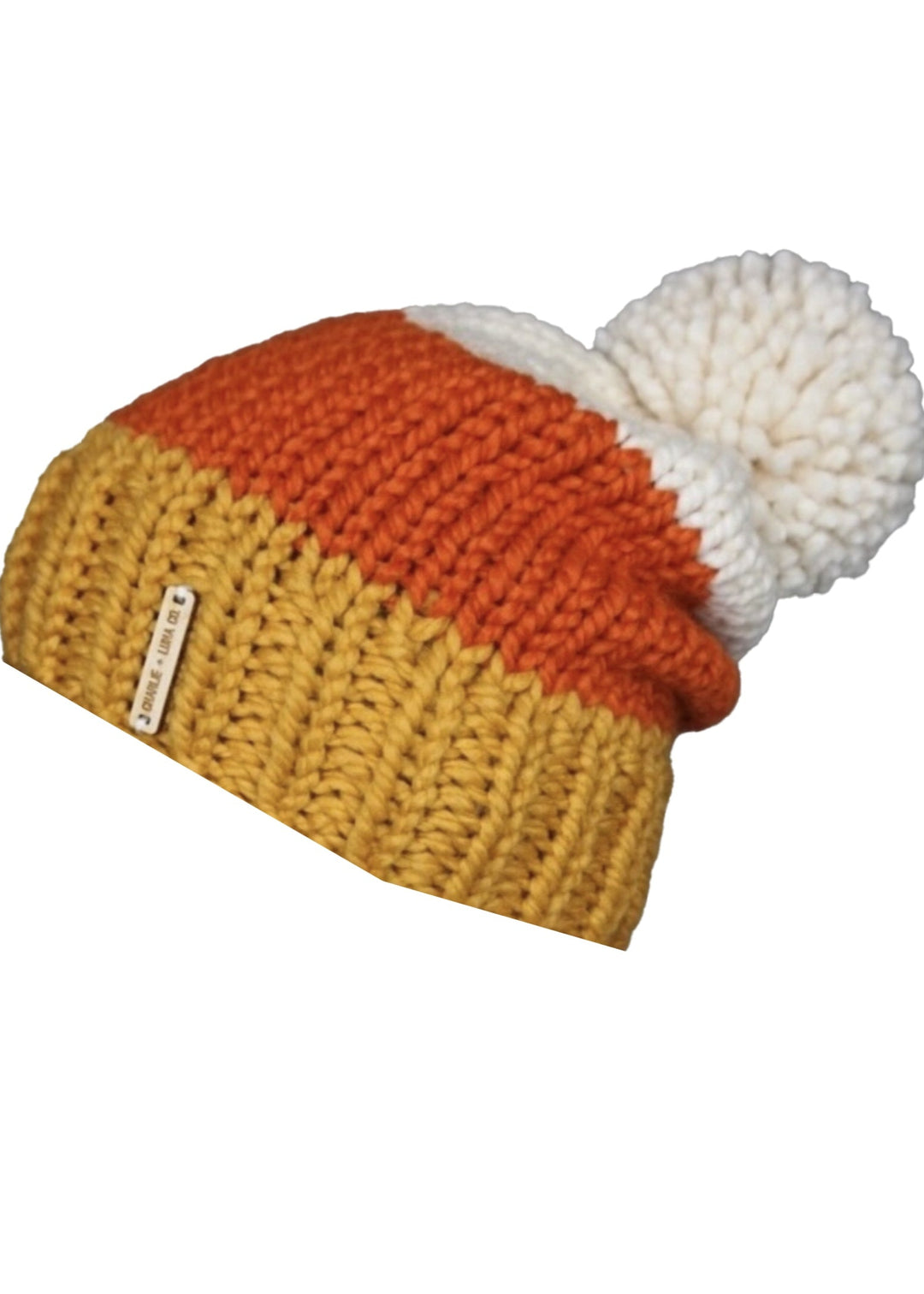 Candy Corn Hand-Knit Beanie