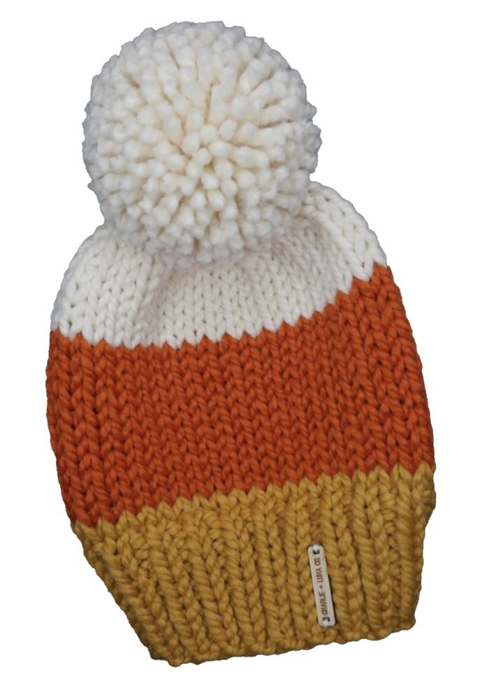 Candy Corn Hand-Knit Beanie