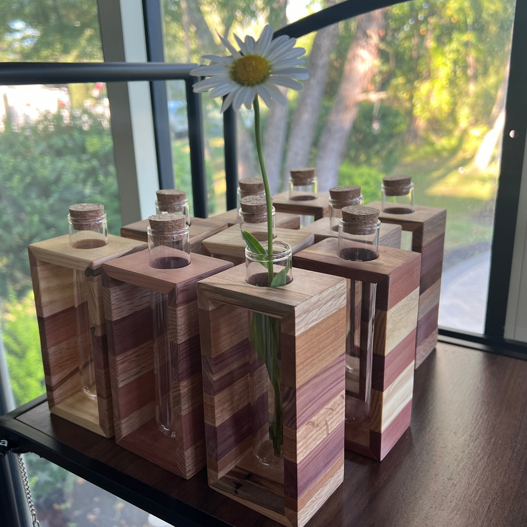 Natural Wood Vase, Propagation Stand