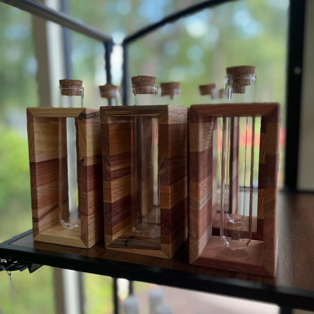 Natural Wood Vase, Propagation Stand