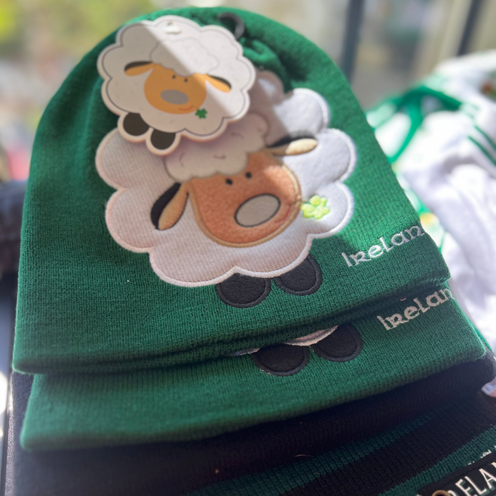 Irish Emerald Fields Sheep Beanie Hat, child