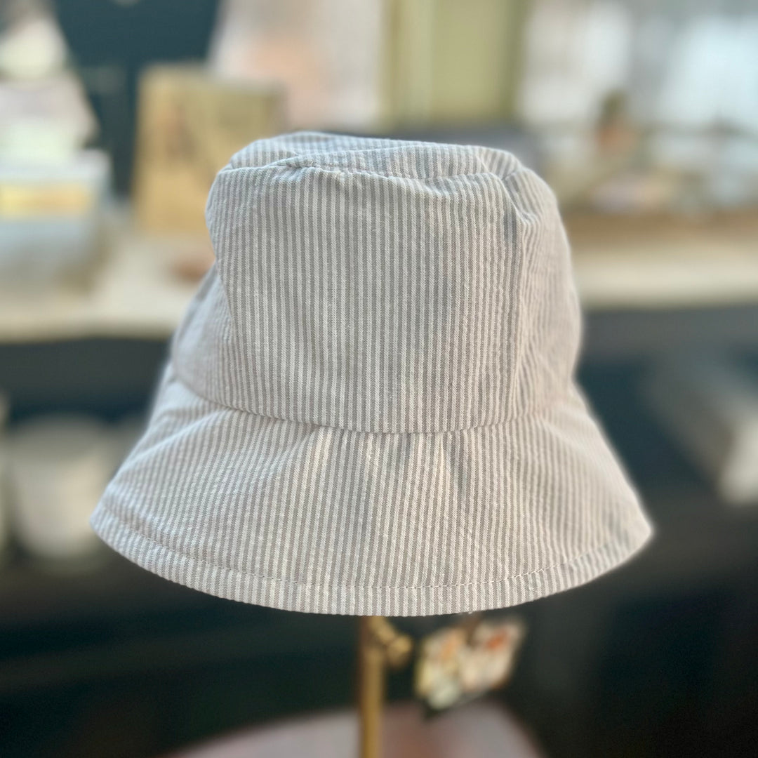 Classic Seersucker Bucket Hat, handmade