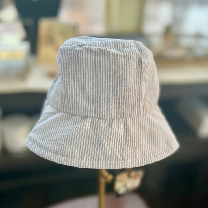 Classic Seersucker Bucket Hat, handmade