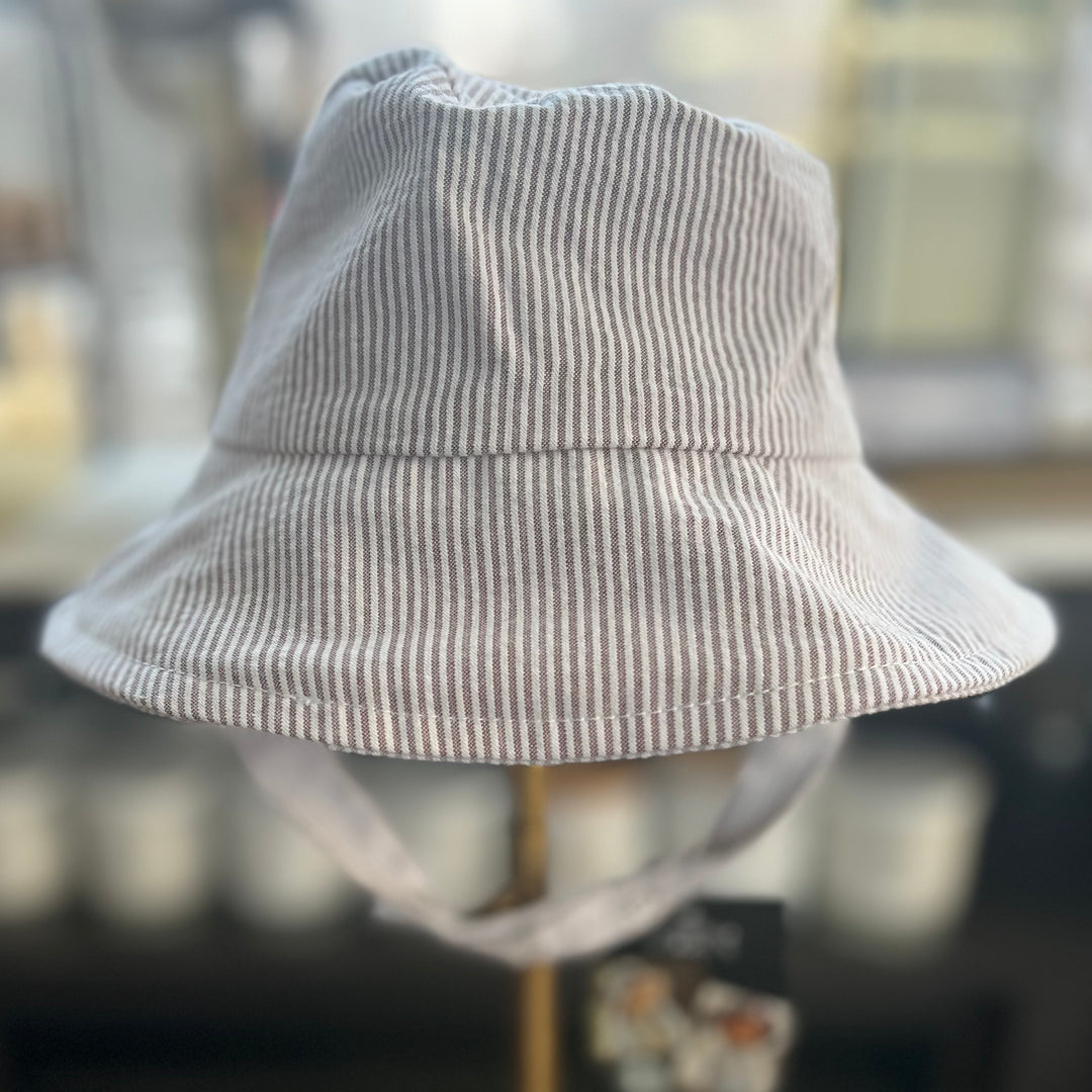 Classic Seersucker Bucket Hat, handmade