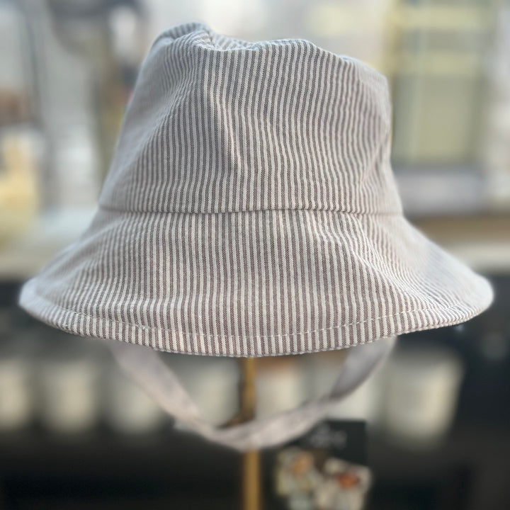 Classic Seersucker Bucket Hat, handmade