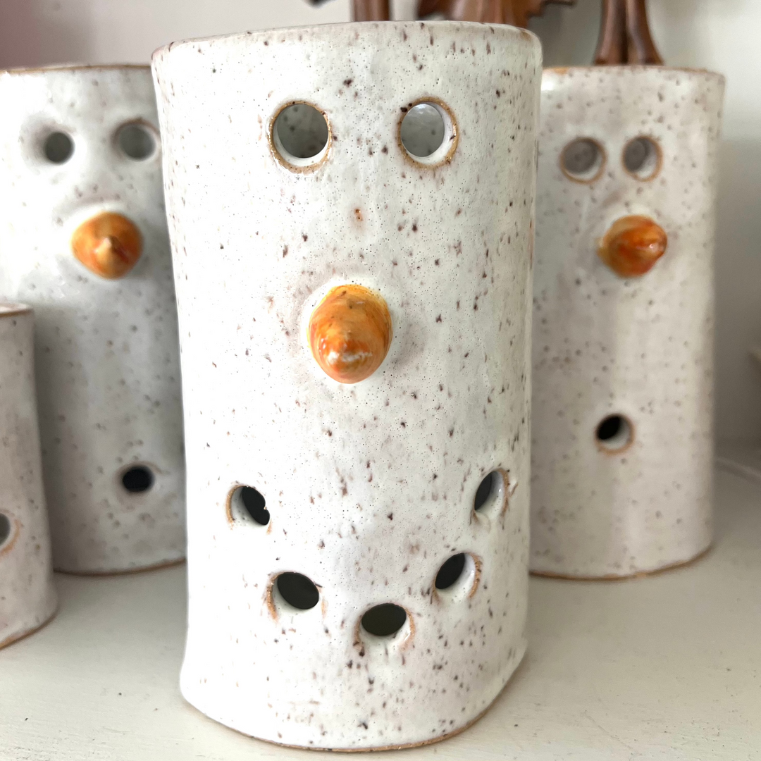 Ceramic Tea-Light Snowmen