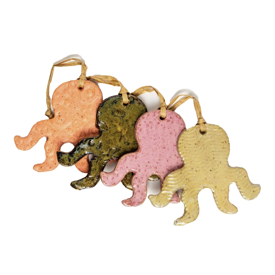 Octopus ornament, hand-made ceramic