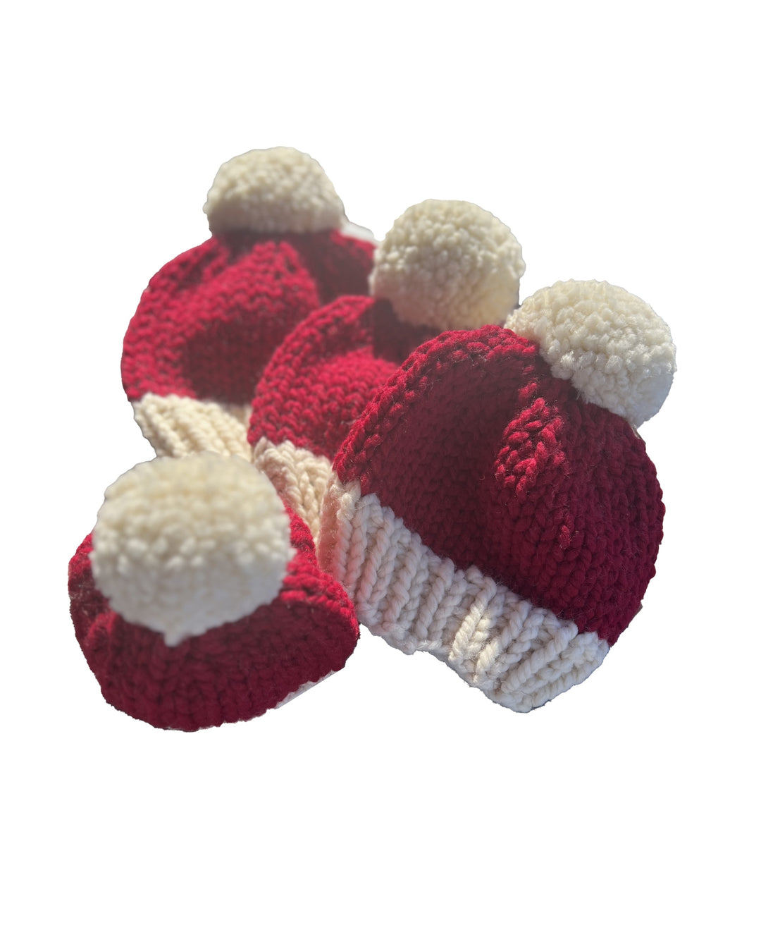 Santa Inspired Hand-Knit Beanies, Child