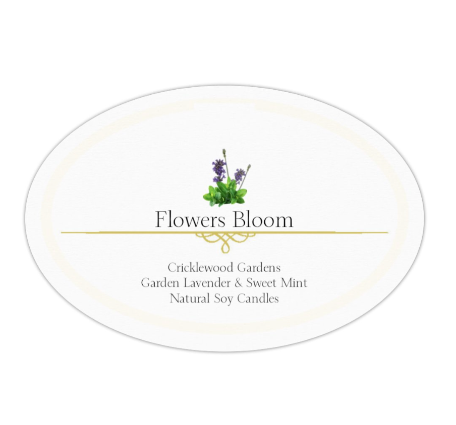 Flowers Bloom Natural Soy Candles, 11oz
