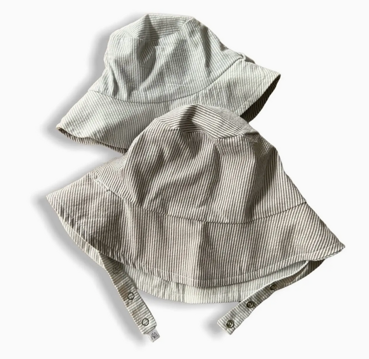 Classic Seersucker Bucket Hat, handmade