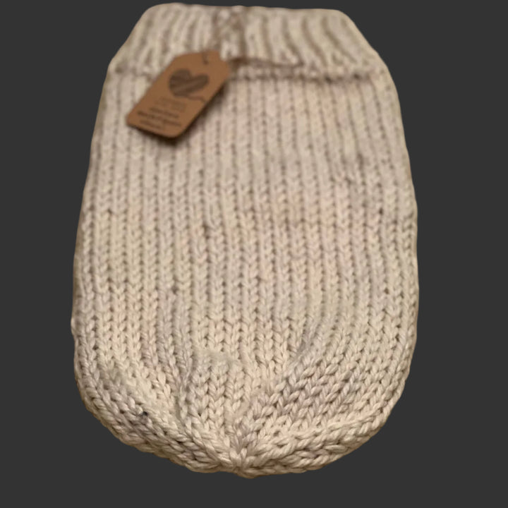 Hand knit cocoon and hat, infant