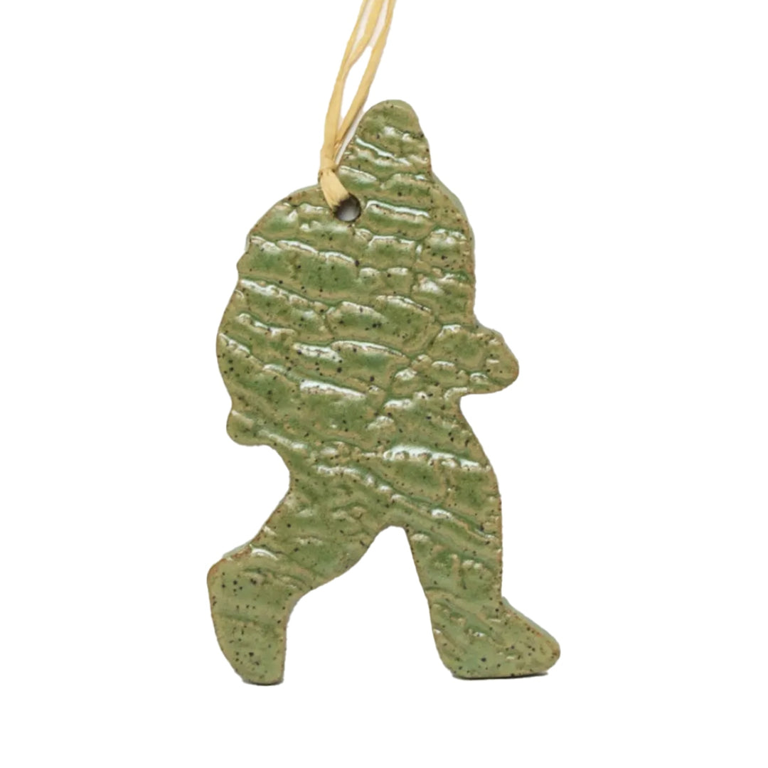 Sasquatch, Big Foot ornament, hand-made ceramic