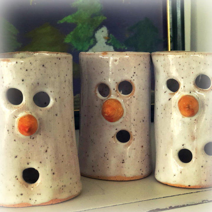 Ceramic Tea-Light Snowmen