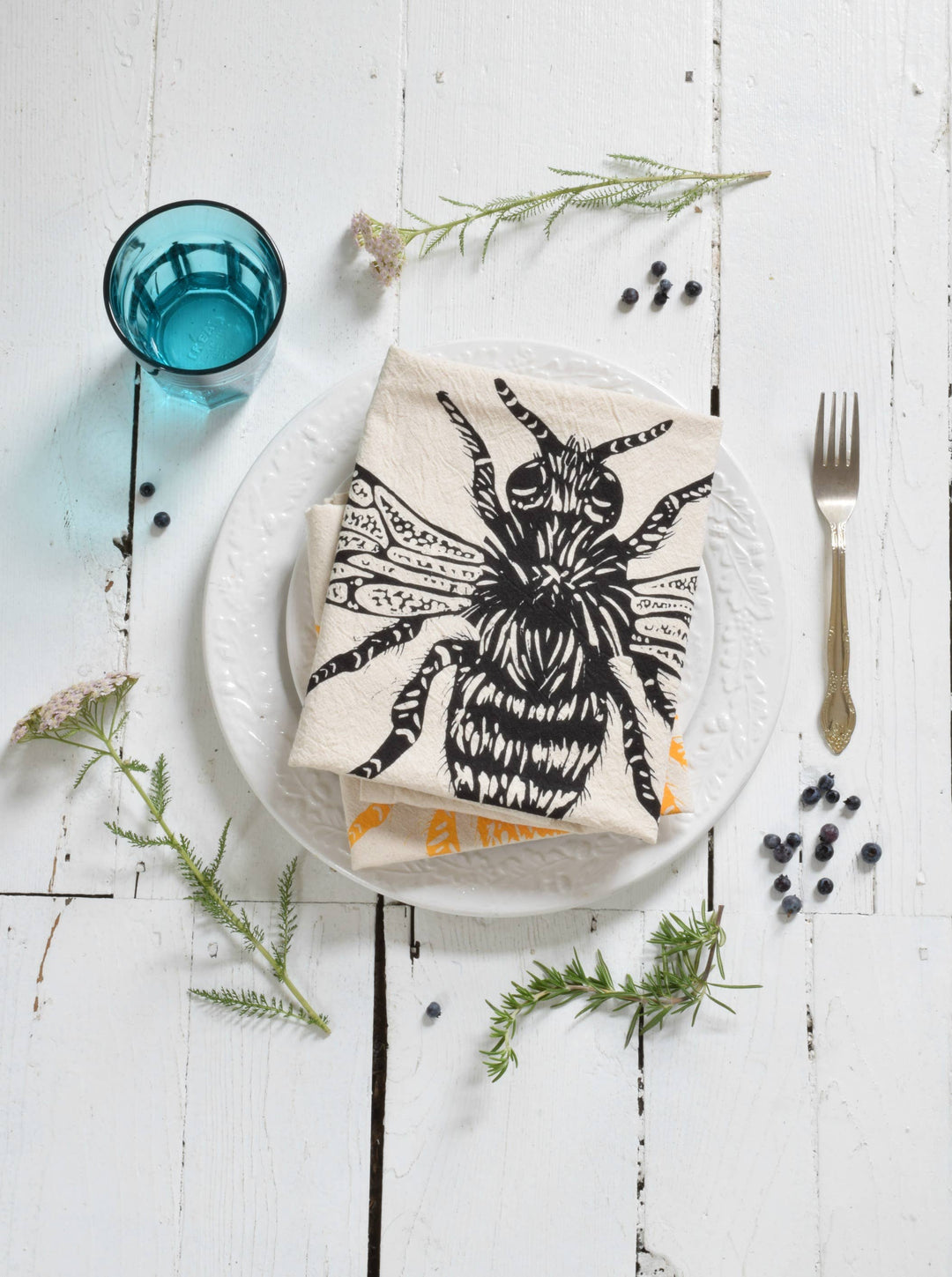 Honey Bee Organic Cotton Tea Towel